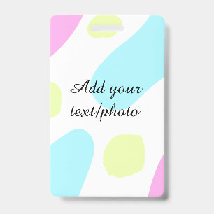 Abstracte geometrische vormen pastel voeg naam fot badge