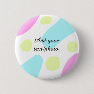 Abstracte geometrische vormen pastel voeg naam fot ronde button 5,7 cm