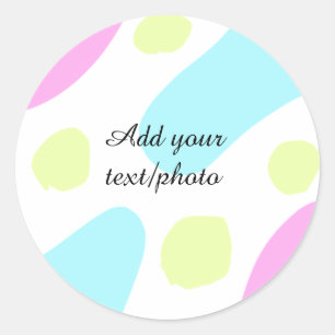 Abstracte geometrische vormen pastel voeg naam fot ronde sticker