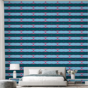 Abstracte geometrische vormen Patroon roze blauw Behang