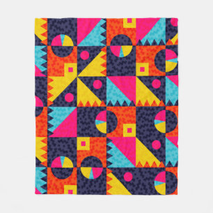 Abstracte geometrische vormen. Retrokleurige illus Fleece Deken