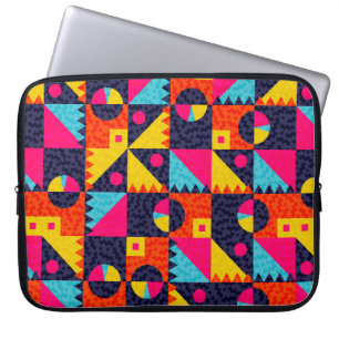 Abstracte geometrische vormen. Retrokleurige illus Laptop Sleeve