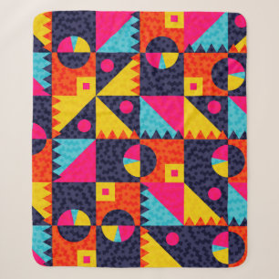 Abstracte geometrische vormen. Retrokleurige illus Sherpa Deken