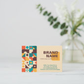 Abstracte geometrische vormen Retropalet Visitekaartje (Staand voorkant)