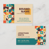 Abstracte geometrische vormen Retropalet Visitekaartje (Voorkant / Achterkant)