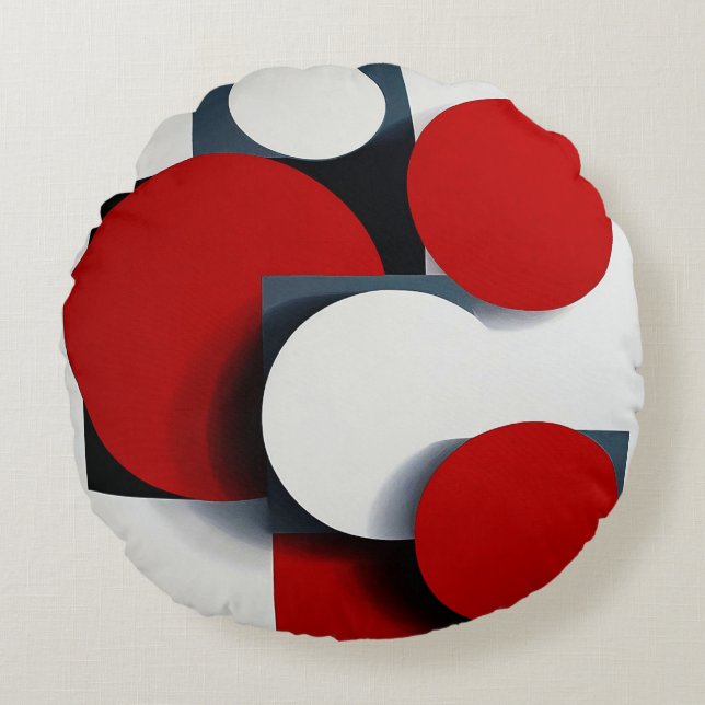 Abstracte geometrische vormen rond kussen (Voorkant)