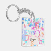 Abstracte geometrische vormen sleutelhanger (Voorkant Links)