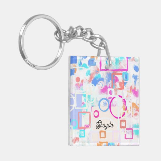 Abstracte geometrische vormen sleutelhanger (Voorkant Links)