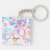 Abstracte geometrische vormen sleutelhanger (Achterkant)