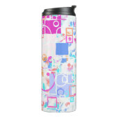 Abstracte geometrische vormen thermosbeker (Gedraaid links)