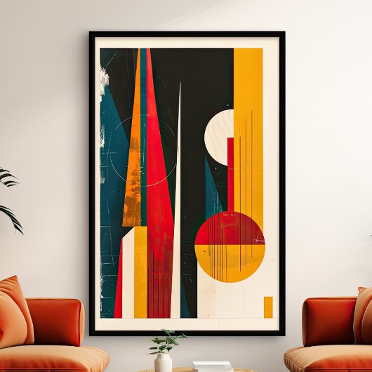 Abstracte geometrische vormen uit het midden van d poster