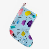 Abstracte geometrische vormen van de waterverf met kleine kerstsok (Voorkant (Hangend))