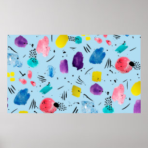 Abstracte geometrische vormen van de waterverf met poster