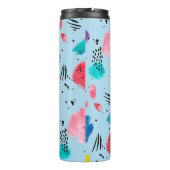 Abstracte geometrische vormen van de waterverf met thermosbeker (Achterkant)