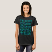 Abstracte geometrische vormen van Turquoise T-shirt (Voorkant volledig)
