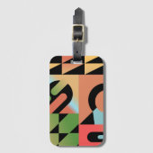 Abstracte geometrische vormen voor vliegtuigstijl, bagagelabel (Voorkant (verticaal))
