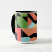 Abstracte geometrische vormen voor vliegtuigstijl, mok (Voorkant links)