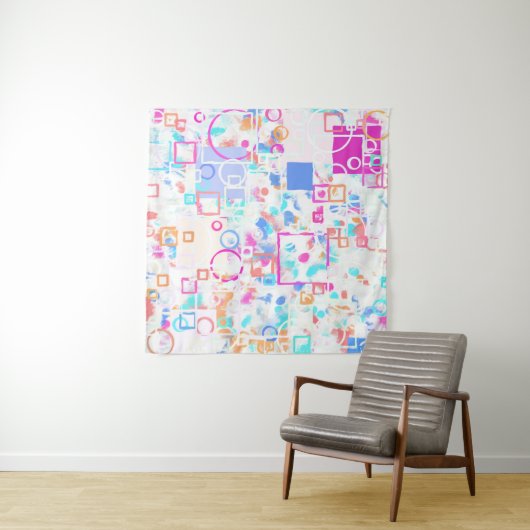 Abstracte geometrische vormen wandkleed (In Situ (horizontaal))