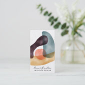 Abstracte geometrische vormen waterverf ontwerp visitekaartje (Staand voorkant)