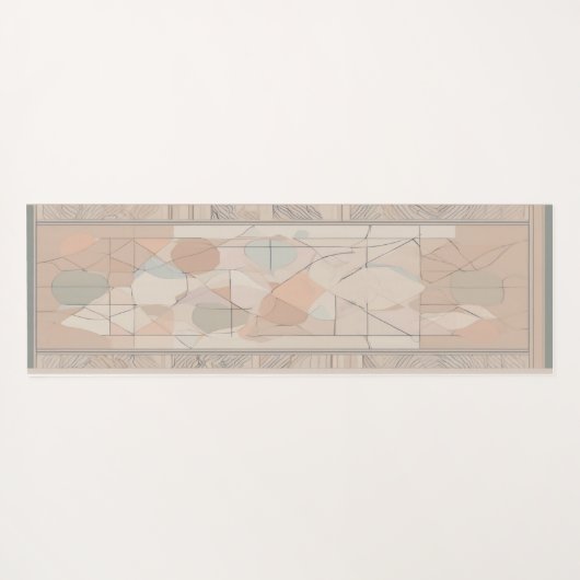 Abstracte geometrische vormen yogamat met rand (Achterkant (horizontaal))
