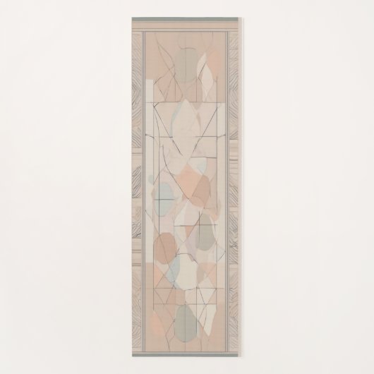 Abstracte geometrische vormen yogamat met rand (Voorkant)