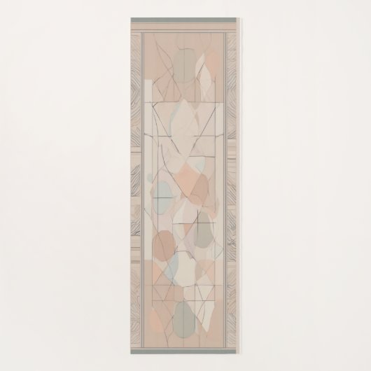 Abstracte geometrische vormen yogamat met rand (Achterkant)