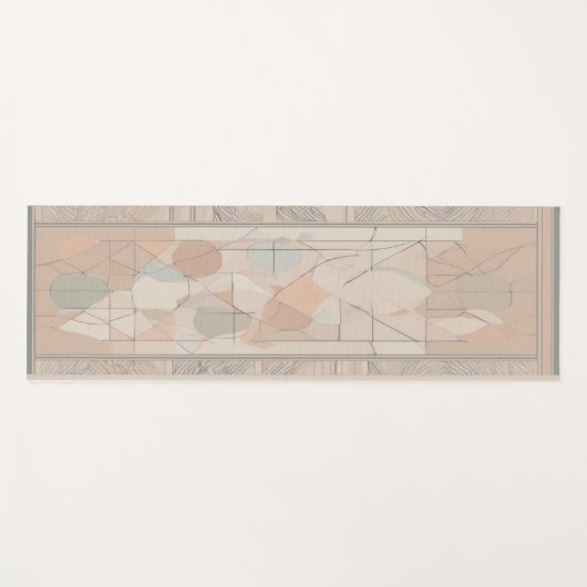 Abstracte geometrische vormen yogamat met rand (Voorkant (horizontaal))