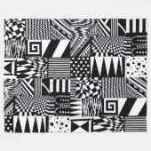 abstracte geometrische vormen zwarte witte patroon fleece deken (Voorkant (Horizontaal))