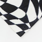 abstracte geometrische vormen zwarte witte patroon fleece deken (Hoek)