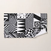 abstracte geometrische vormen zwarte witte patroon handdoek (Handdoek)