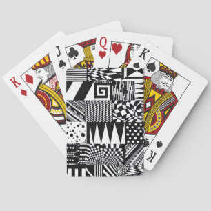 abstracte geometrische vormen zwarte witte patroon pokerkaarten