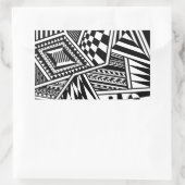 abstracte geometrische vormen zwarte witte patroon rechthoekige sticker (Tas)