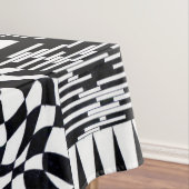 abstracte geometrische vormen zwarte witte patroon tafelkleed (Voorbeeld)