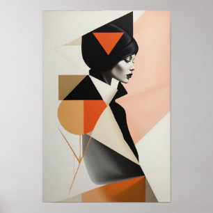 Abstracte geometrische vrouw - Minimalistische mod Poster