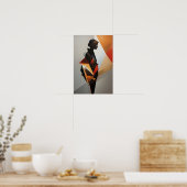 Abstracte Geometrische Vrouw - Moderne Kunst Minim Poster (Keuken)