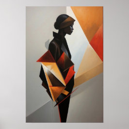 Abstracte Geometrische Vrouw - Moderne Kunst Minim Poster