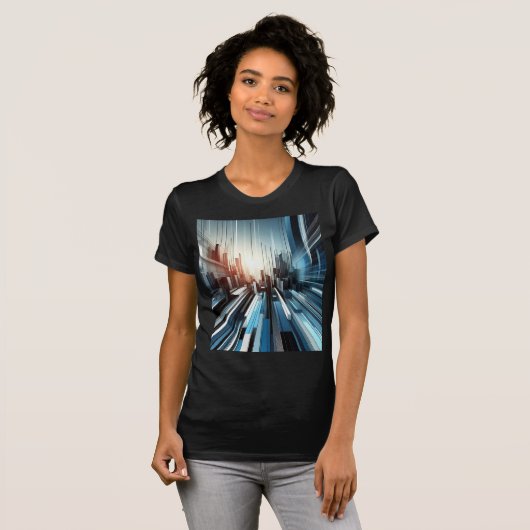 Abstracte geometrische vrouw T-shirt (Voorkant volledig)