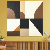 Abstracte geometrische wand uit het midden van de canvas afdruk (Insitu (Woonkamer))