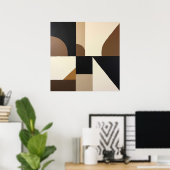 Abstracte geometrische wand uit het midden van de poster (Thuiskantoor)