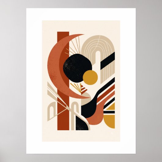 Abstracte geometrische wandkunst afdruk | Mid Cent Poster (Voorkant)