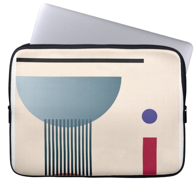 Abstracte geometrische wandkunst laptop sleeve (Voorkant)