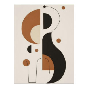Abstracte geometrische wandkunst Midden eeuws mo Perfect Poster