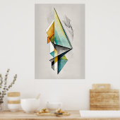 Abstracte geometrische Waterverf ai Art Poster (Keuken)
