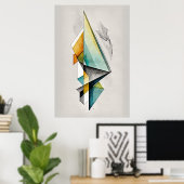 Abstracte geometrische Waterverf ai Art Poster (Thuiskantoor)