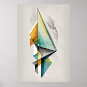 Abstracte geometrische Waterverf ai Art Poster (Voorkant)
