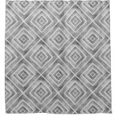 Abstracte geometrische waterverf grijs douchegordijn (Voorkant)