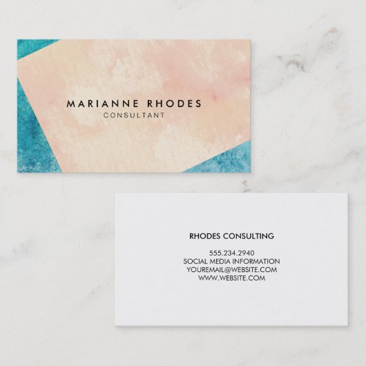 Abstracte geometrische Waterverf Visitekaartje (Voorkant / Achterkant)