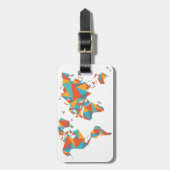 Abstracte geometrische Wereldkaart Bagagelabel (Voorkant verticaal)