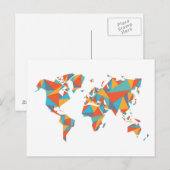 Abstracte geometrische Wereldkaart Briefkaart (Voorkant / Achterkant)