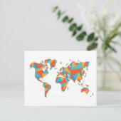 Abstracte geometrische Wereldkaart Briefkaart (Staand voorkant)